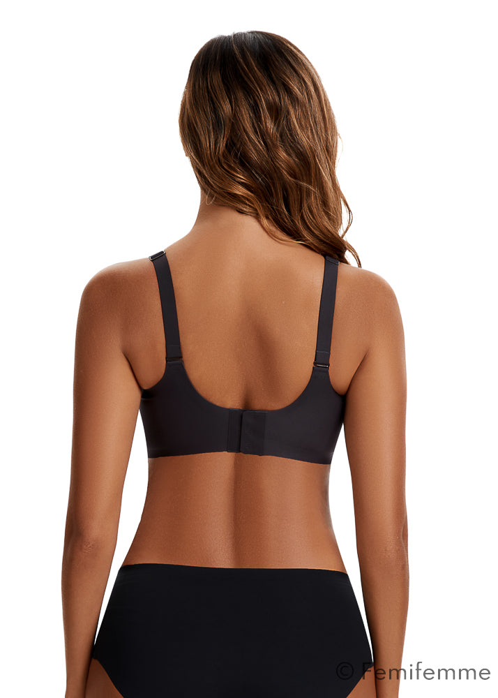 FlexiComfort bøjlefri push up bralette - Sortgrå