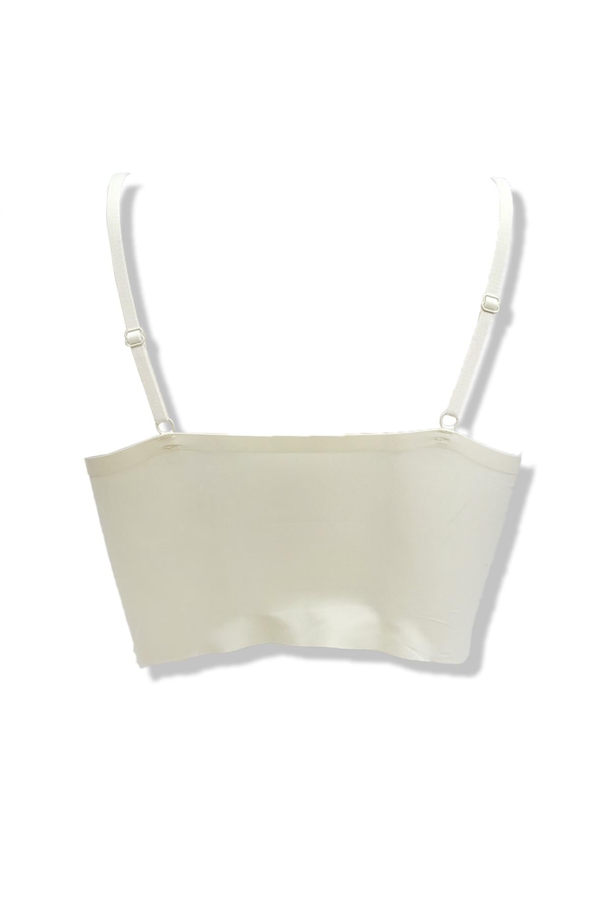 Belle bralette top med vattering - Lys creme