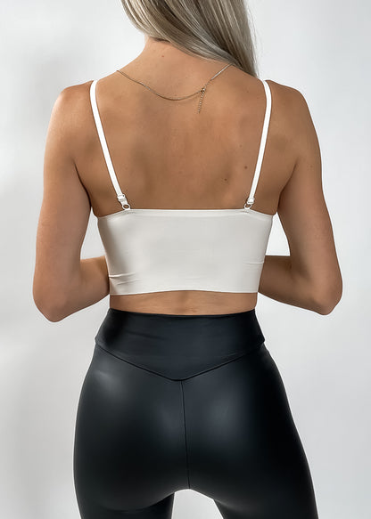 Belle bralette top med vattering - Lys creme