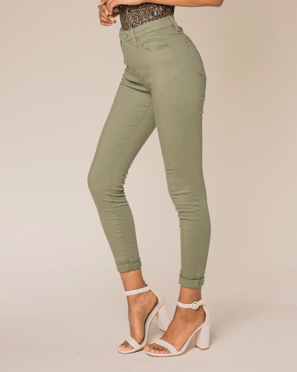 Bomulds slim jeans med stræk og god pasform - Wazabi Grøn