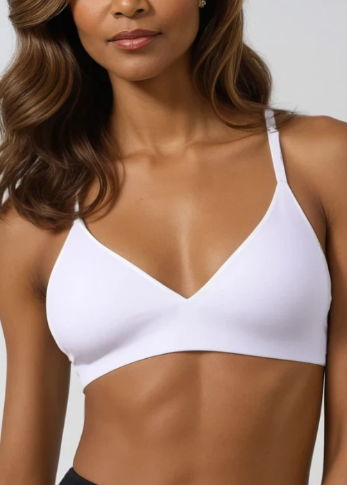 Femifemme Antigravity sømløs push up V form bralette - Hvid