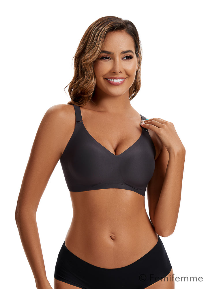 FlexiComfort bøjlefri push up bralette - Sortgrå