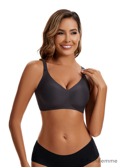 FlexiComfort bøjlefri push up bralette - Sortgrå