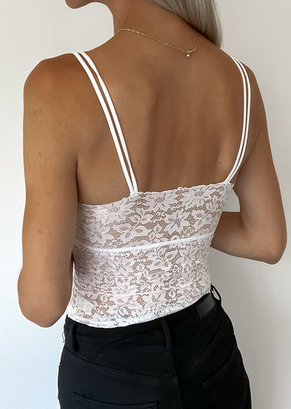 Jess Halan Bralette top med vattering - Hvid