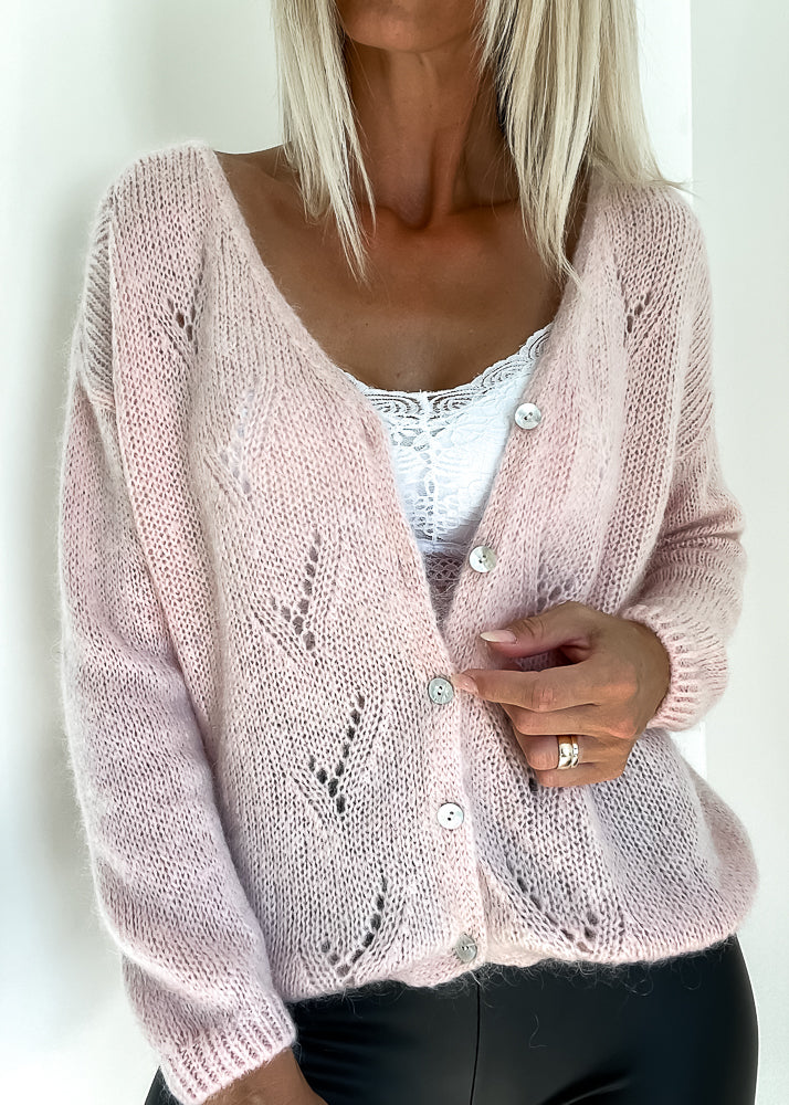 Maëlys Mohair strik cardigan - Lys Rosa