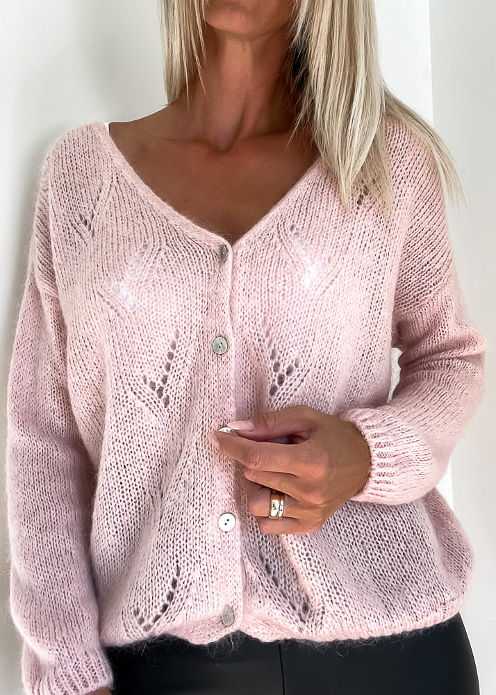 Maëlys Mohair strik cardigan - Lys Rosa