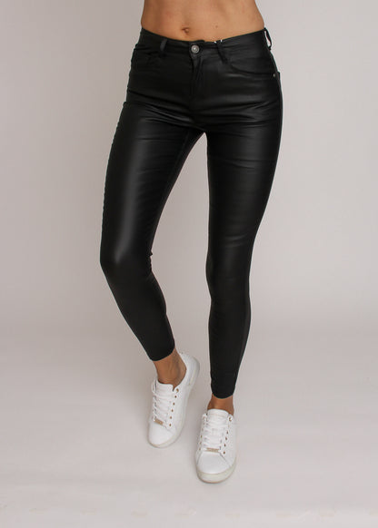 Oraije Skinny coated jeans med push up - Sort