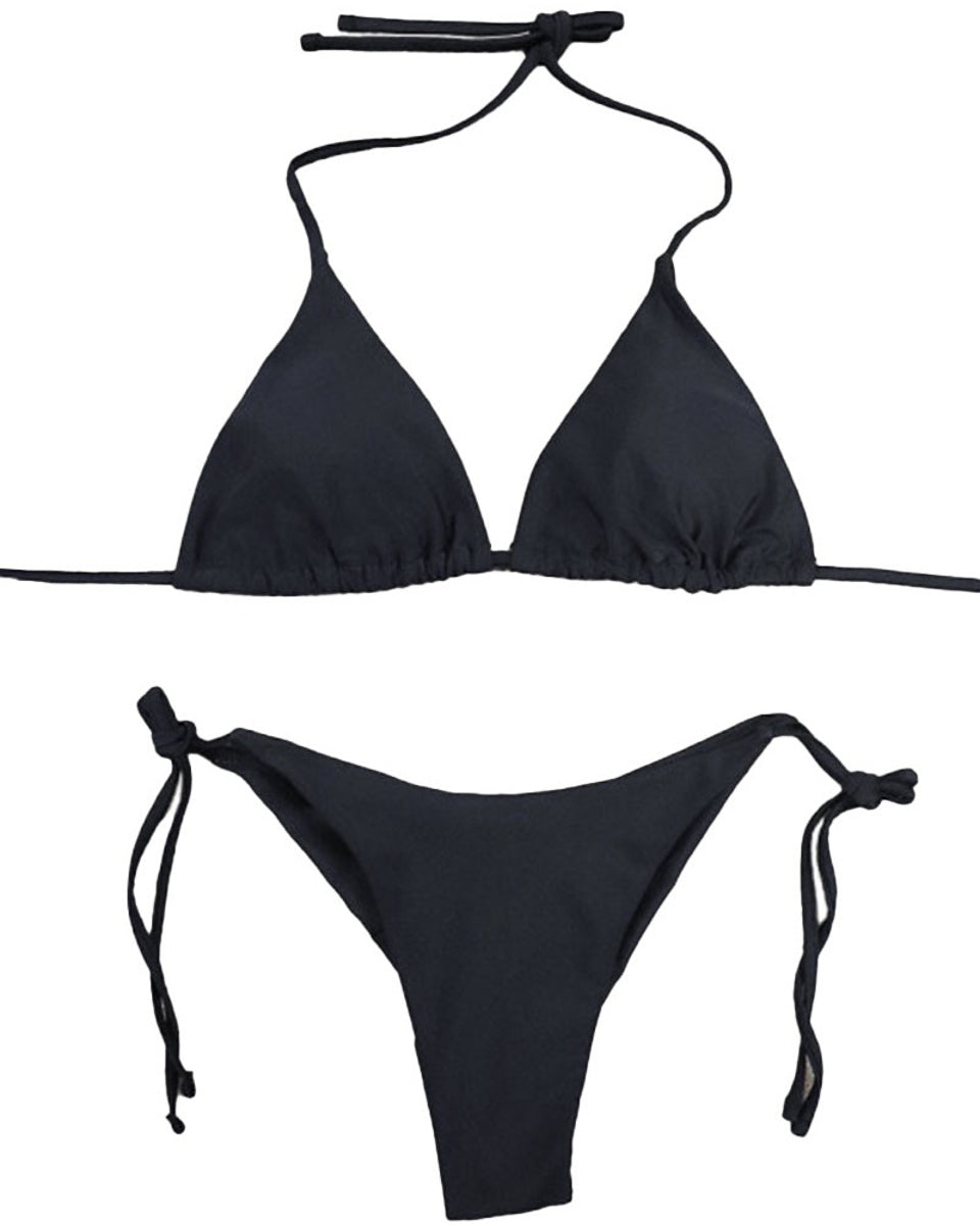 Triangle bikini overdel & underdel - sort