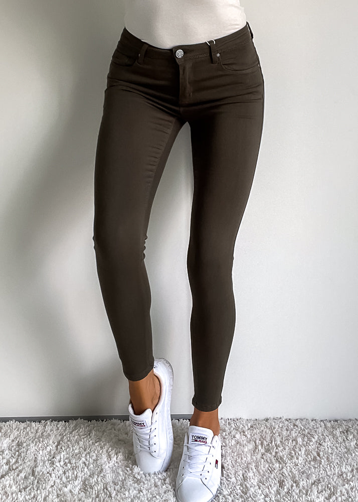 Ultra komfortable stretchy skinny push up jeans - Kaki