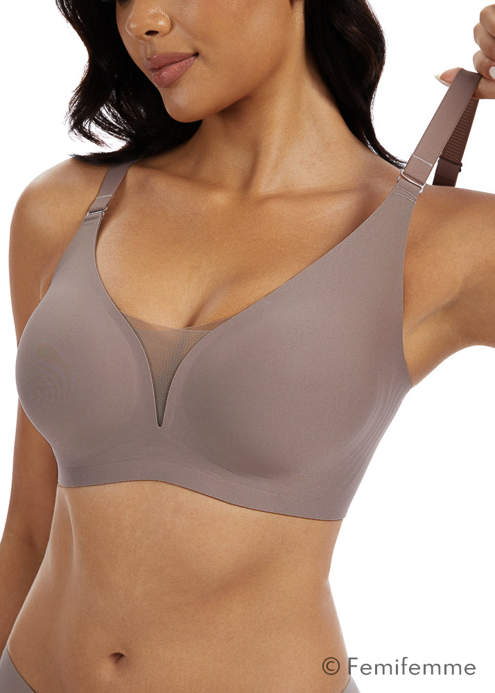 V-Mesh Comfort bygel-bh - Mjuk mocka