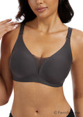 V-Mesh Comfort bygel-bh med push up-detaljer - Svartgrå