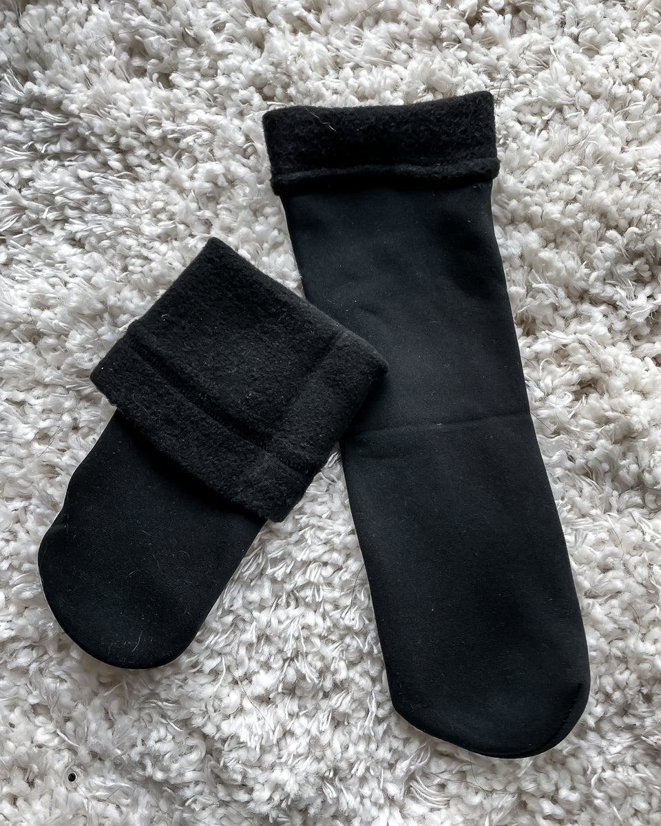 Varme bløde fleece termo sokker - Sort